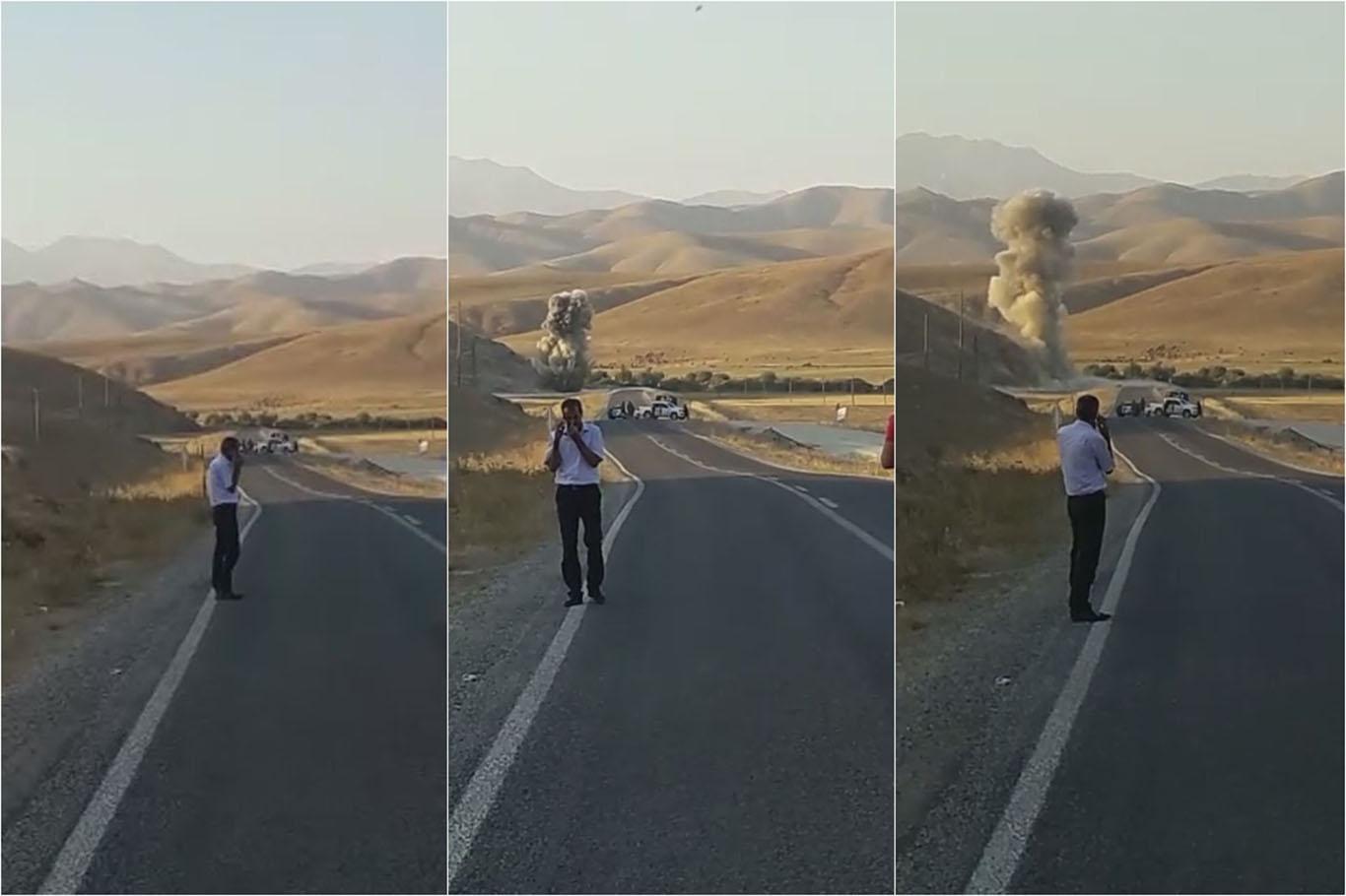 Şemdinli-Yüksekova Karayoluna yerleştirilen bomba imha edildi Şemdinli-Yüksekova Karayoluna yerleştirilen bomba imha edildi